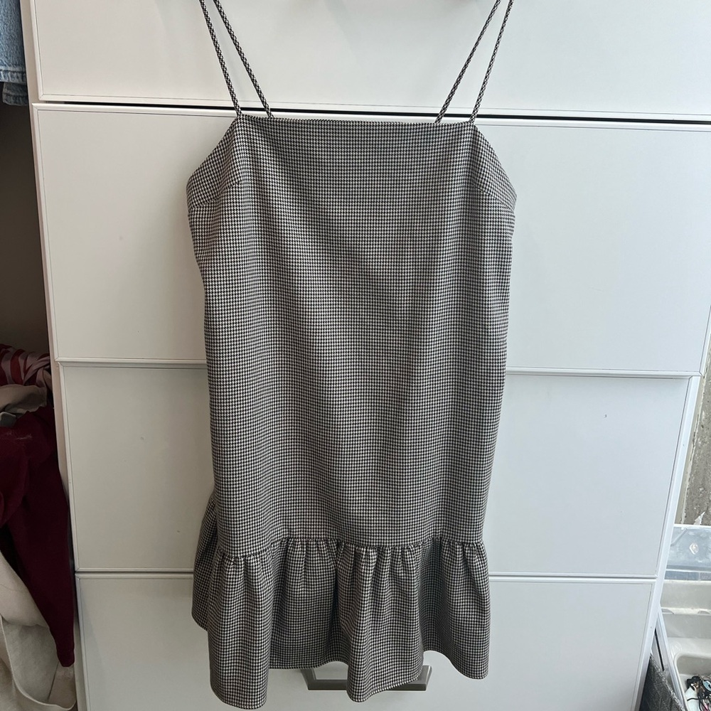 Maeve Black and White Houndstooth Dress